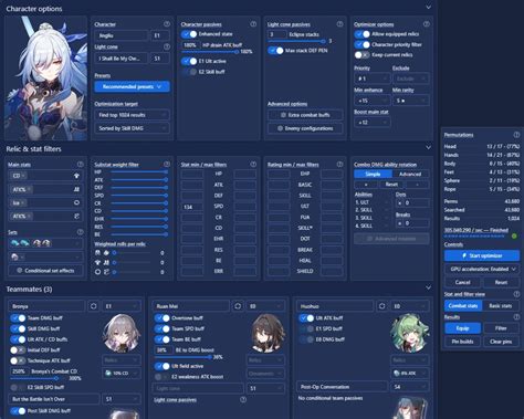 hsr relics calculator|Fribbels HSR Optimizer.